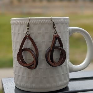 Genuine leather earrings